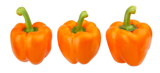 orange bell pepper path isolated on white