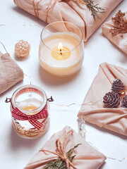 Zero waste and eco friendly christmas concept.