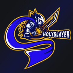 Holyslayer Esports Logo. Warrior Logo. Esport Team Logo. Streamer Gaming Logo. Gaming Creator House Illustrator. Streamer Emblem. Knights Illustrator. Gaming Mascot. Game Content Symbol.