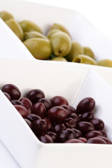 Studio shot of olives in bowl