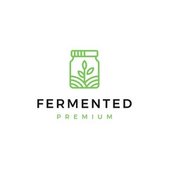 Fermented jar eco friendly logo
