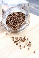 Mustard seeds in jar - studio shot