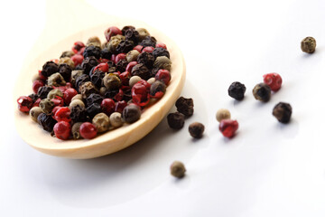 Close up of pepper grains