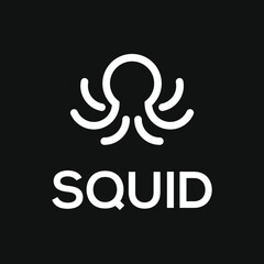 Simple Squid and octopus, Design element for logo, poster, card, banner, emblem, t shirt. Vector illustration