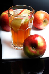 Close up of apple juice