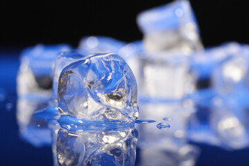 Close up of ice cubes