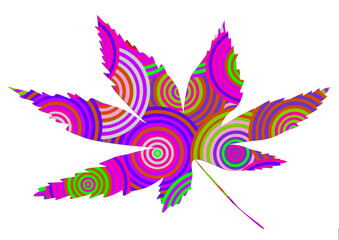 Beautifull leaf shape made of fun colorful circle pattern for decoration
