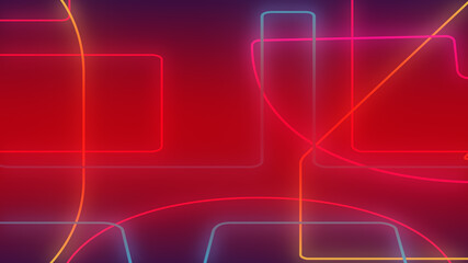 Abstract dark red pink and purple neon light gradient background.3d render illustration.