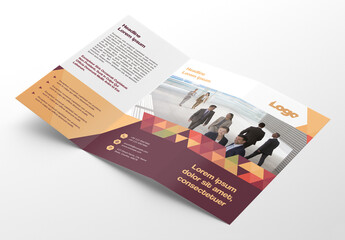 Trifold Brochure Layout with Geometric Pattern Elements