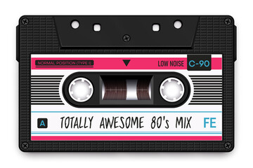 Relistic Black Audio Cassette, Totally Awesome 80's Mixtape