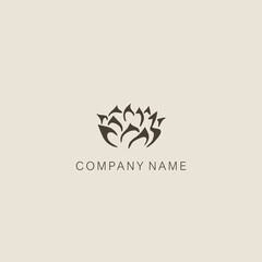 Obraz premium Floral symbol in a simple form. Rose or peony logo