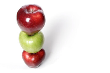 Photo of three apples in stack