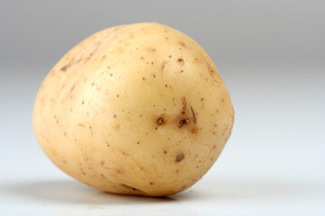 Close up of potato on white backround