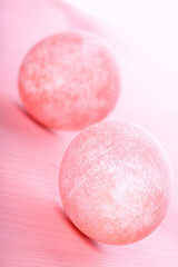 Easter eggs on pink background