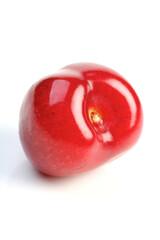 Close up of cherry on white background