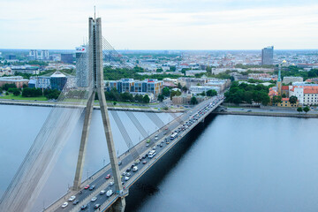 bridge over Daugava, Riga, Latvia
