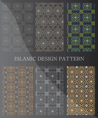 islamic ornamental seamless patterns. Collection of geometric patterns in the oriental style. Patterns added to the swatch panel.