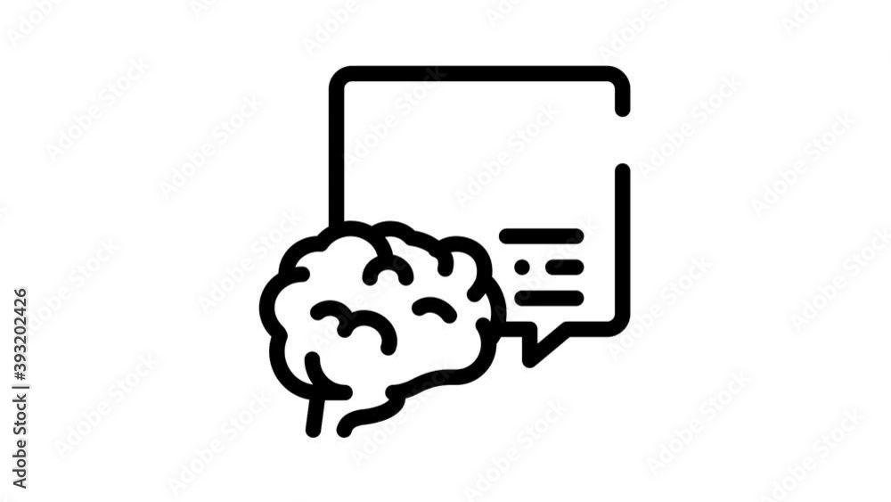 Poster neuromarketing business strategy icon animation neuromarketing technology and research binary code, 