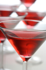 Drinks in matrini glasses