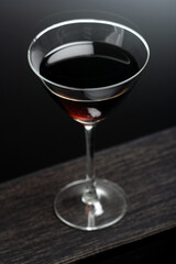 Close up of drinks in martini glasses