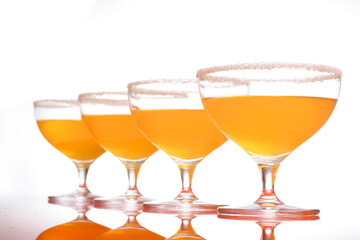 Studio shot of drink in martini glass