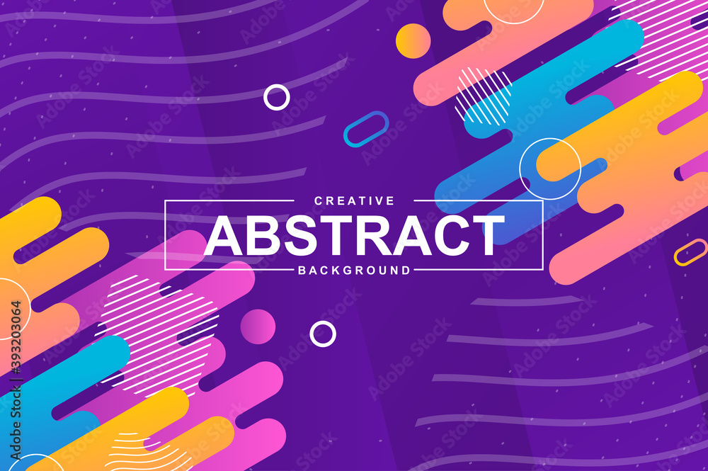 Aufkleber abstract design with dynamic shapes in memphis style. colorful creative background for landing page,