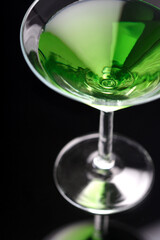 Close up of drink in martini glass
