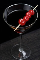 Close up of drink in martini glass