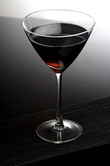 Studio shot of drink in martini glass