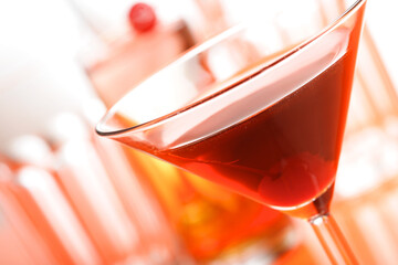 Close up of drink in martini glass