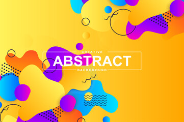 Unique design with dynamic liquid shapes. Colorful fluid style background for landing page, web banner, wallpaper. Bright composition with gradients, wavy pattern with header vector Illustration.