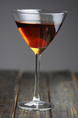 Studio shot of beverage in martini glass