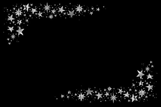 Watercolor Paint Christmas card frame Silver Metallic Elegant handmade painting bush