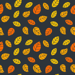 Seamless vector pattern with falling leaves