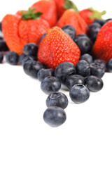 Blueberries and strawberries