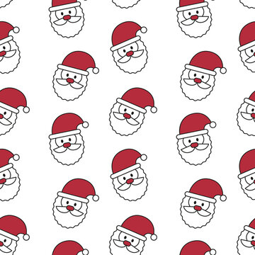 Seamless pattern with Santa Claus.