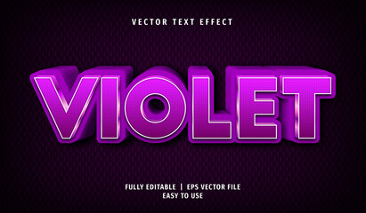 3D Violet Text effect, Editable Text Style