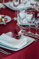 quality served restaurant table for wedding party