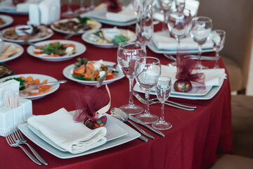 quality served restaurant table for wedding party