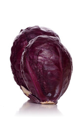 Red cabbage on white background