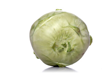 Studio shot of kohlrabi on white background