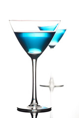 Studio shot of drink in martini glass