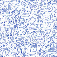 Concept of learning English. Flat design, vector pattern.