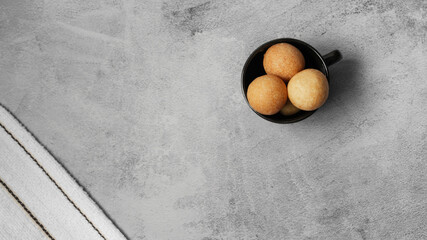 Colombian Christmas buñuelos typical Latin American traditional food for Christmas dinner