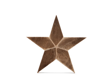 Obraz premium Christmas decoration wooden star isolated on white