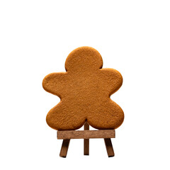 Gingerbread man cookie preparing for icing