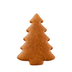 Decorated gingerbread christmas tree isolated on white background