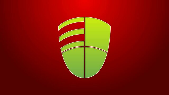 Green line Football club logo template icon isolated on red background. Design element for logo, label, emblem, sign, poster. 4K Video motion graphic animation