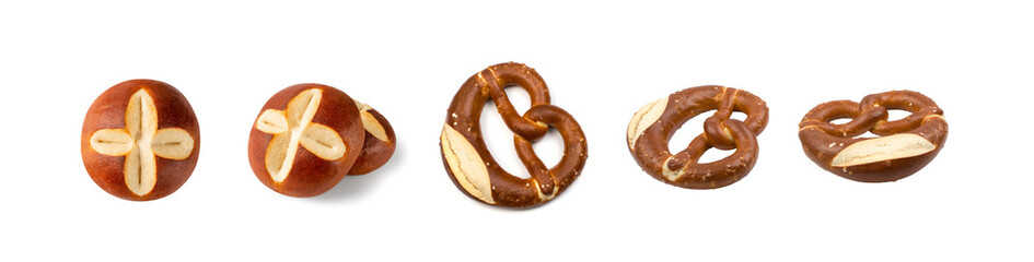 Round Brown Easter Bun Isolated on White Background