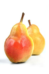 Pears on white background - close-up